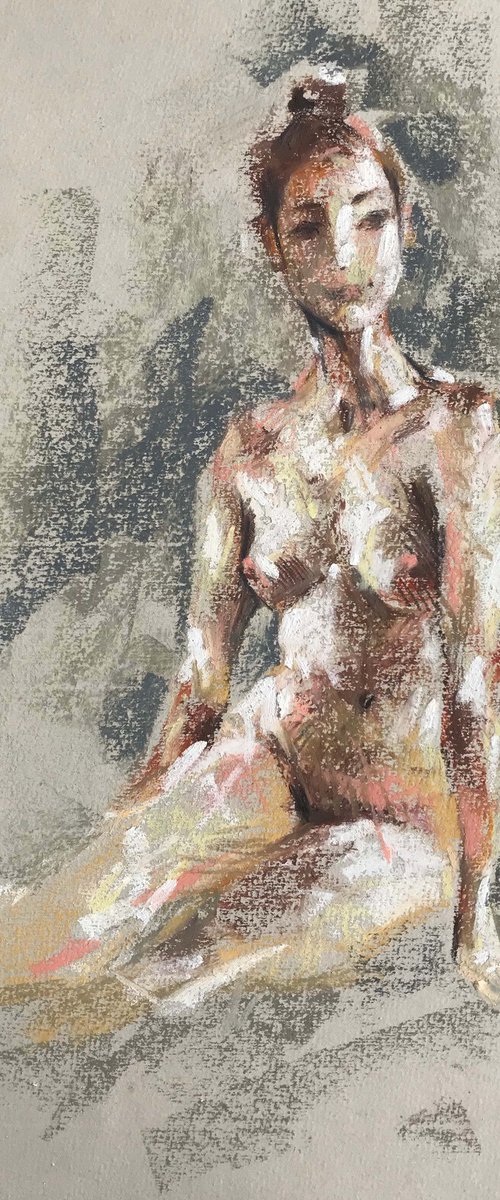 Nude. gift, original drawing, one of a kind. by Galina Poloz