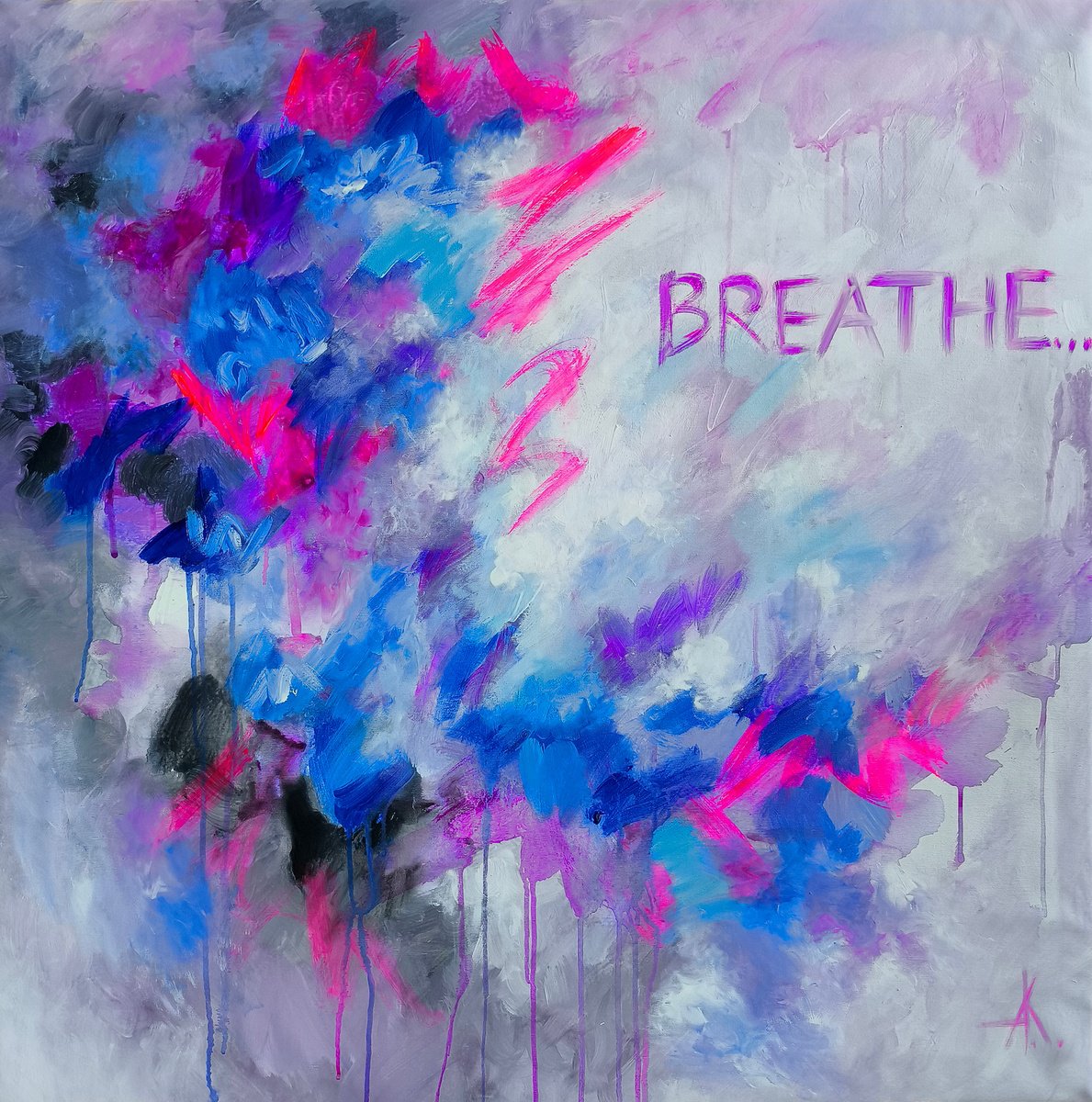 Abstract Acrylic Painting By Anastasia Kozorez, 43 X 43, Breathe..., Original Artwork