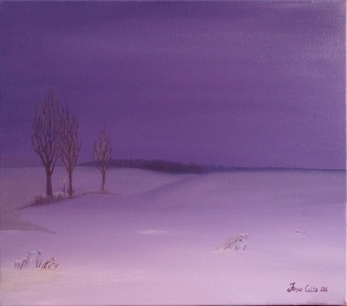 Lilac winter landscape by Fosco Culto