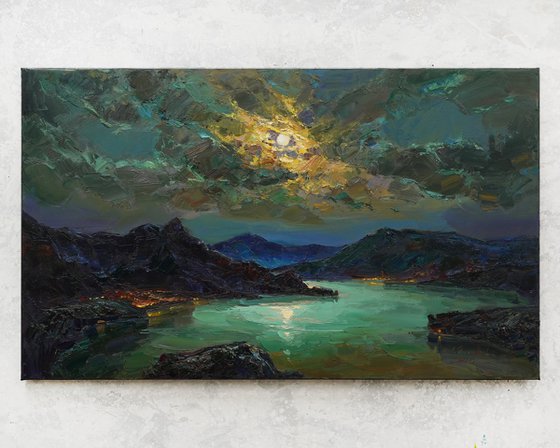 Night space over the bay