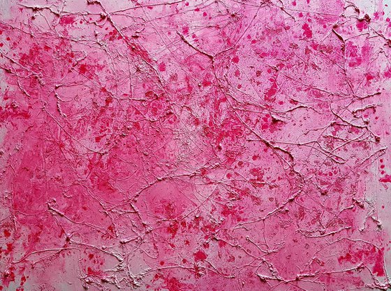 Doubts about the answer - Rose - (n.254) - 80 x 60 x 2,50 cm - ready to hang - acrylic painting on stretched canvas