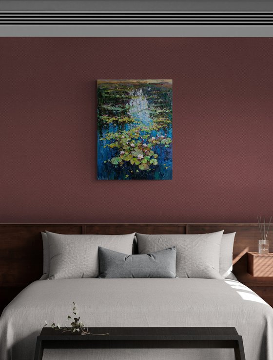 White Water Lilies in the Pond