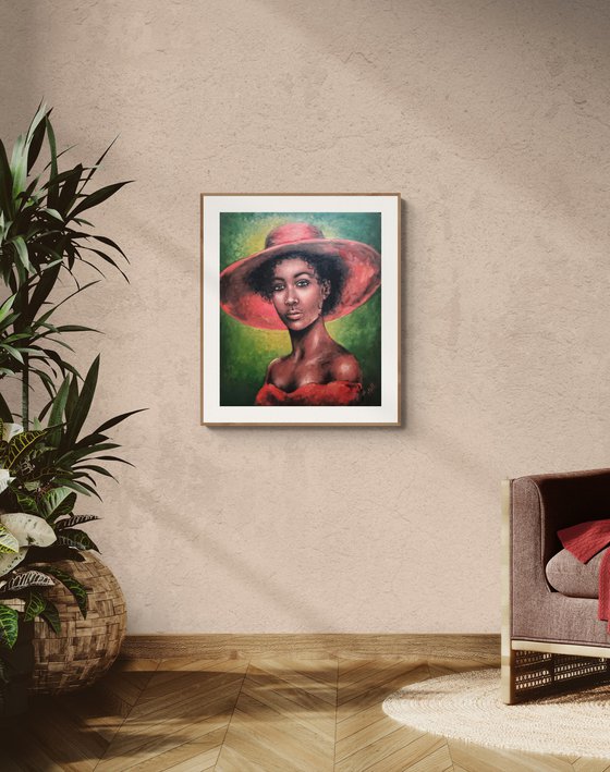 African woman in red
