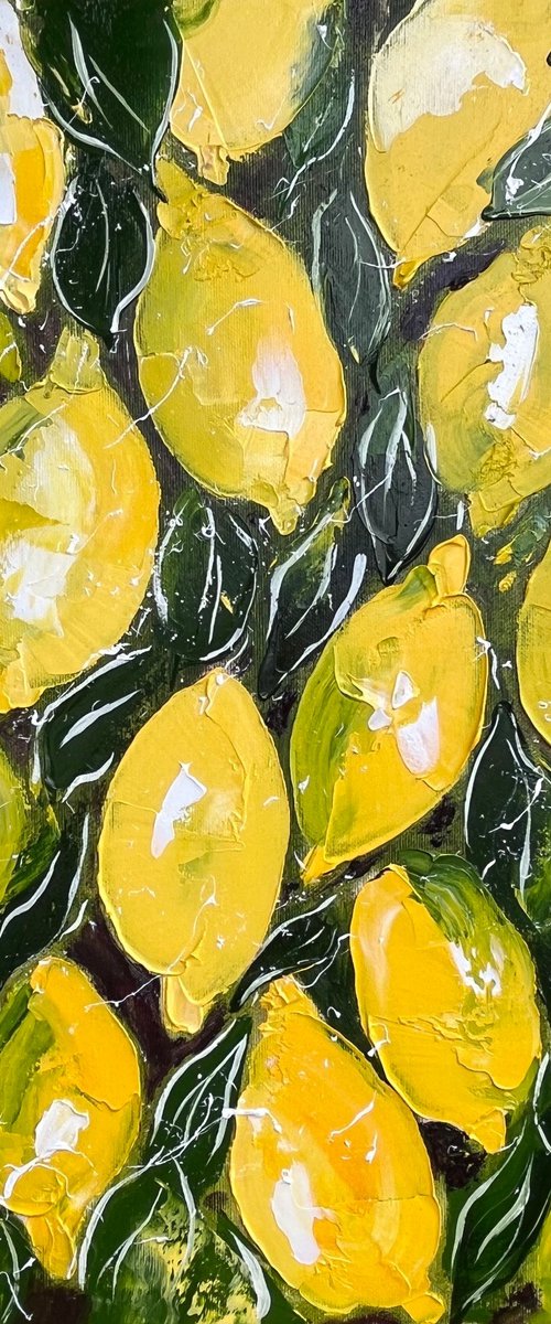 Lemons Painting by Halyna Kirichenko