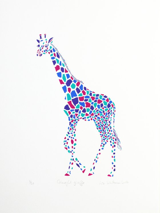 Colourful giraffe