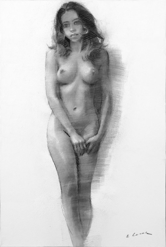 Charcoal drawing on paper "Nude"