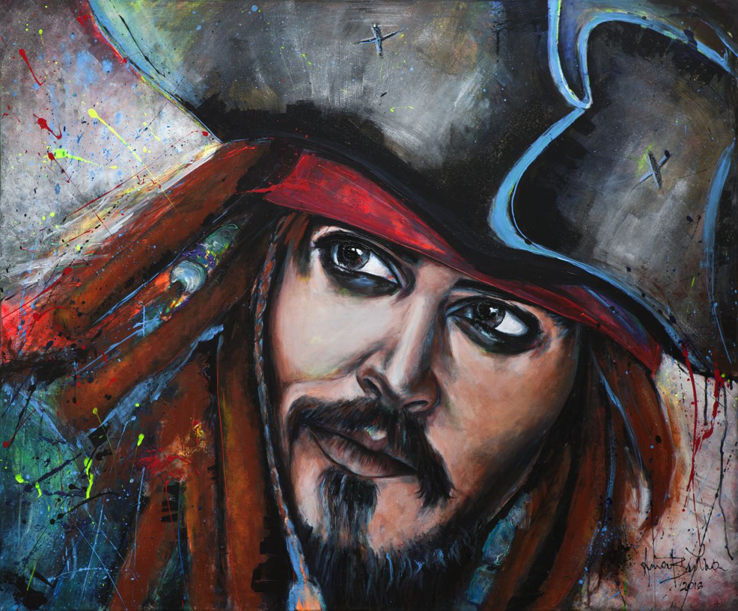 Jack Sparrow Acrylic Portrait Painting Large Artfinder