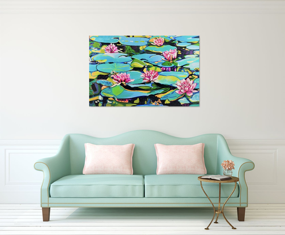 XXXL Water Lilies / 140 x 90 x 3 cm