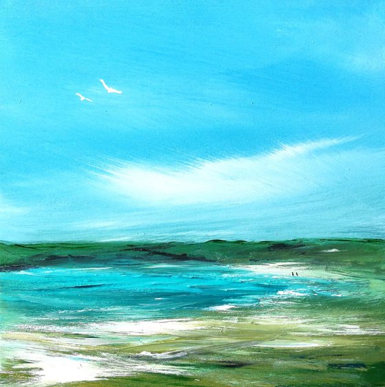 Coastal Charm - small painting, cornwall, seascape, gorgeous