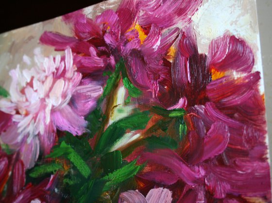 Peonies in Vase II /  ORIGINAL PAINTING