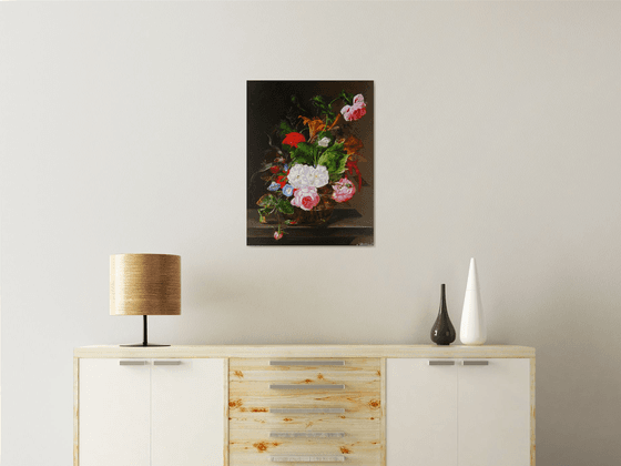 Garden Roses and Butterfly