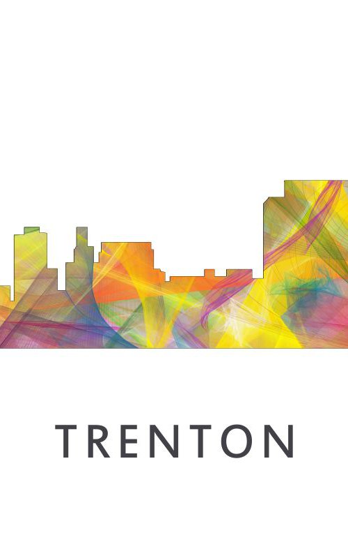 Trenton New Jersey Skyline WB1 by Marlene Watson