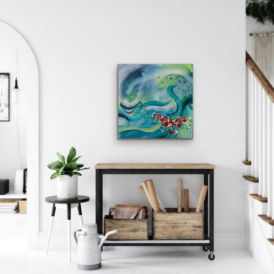 Ocean bloom 1 - Original bold abstract on canvas - Ready to hang