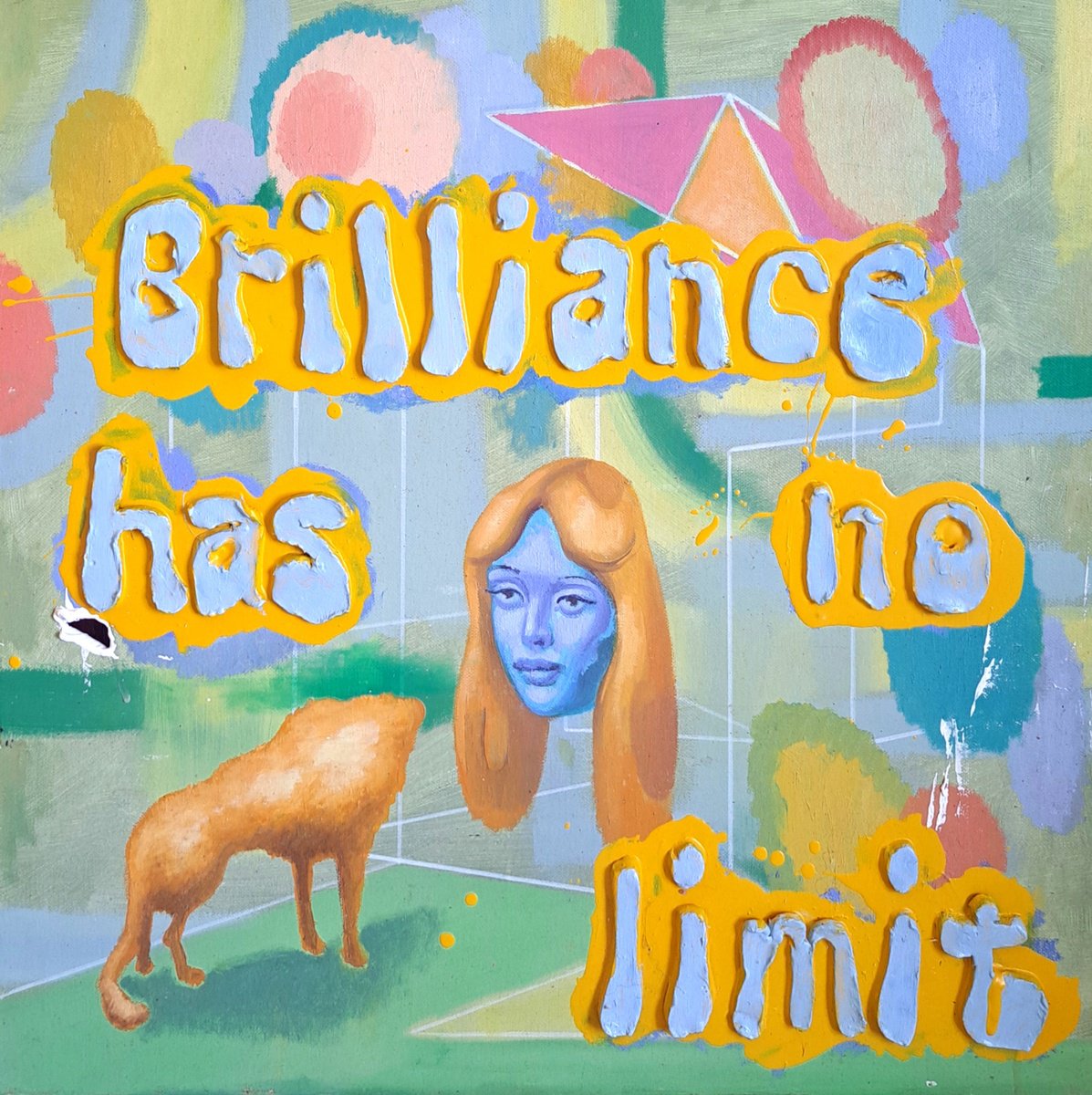 Surrealistic Portrait Oil Painting By Taco Eisma, 24 X 24", Brilliance Has No Limit, Original Artwork