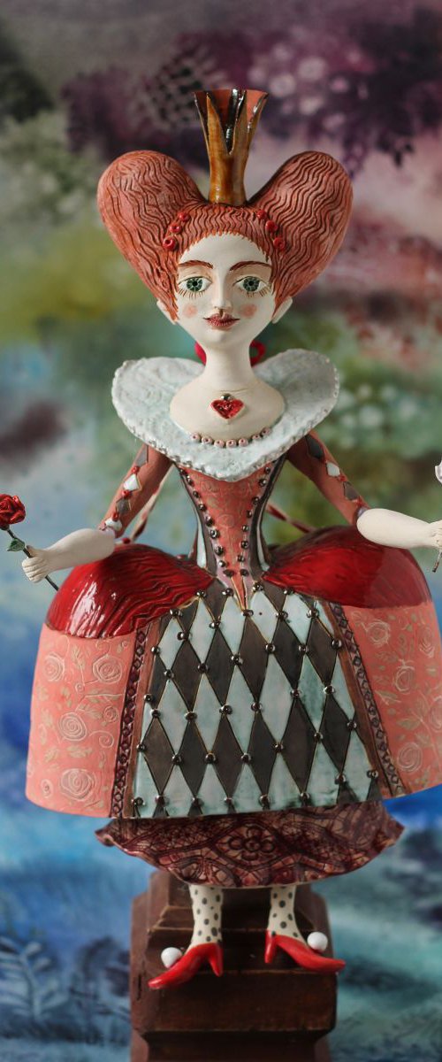 From the Alice in Wonderland. Queen of Hearts.  Wall sculpture by Elya Yalonetski by Elya Yalonetski