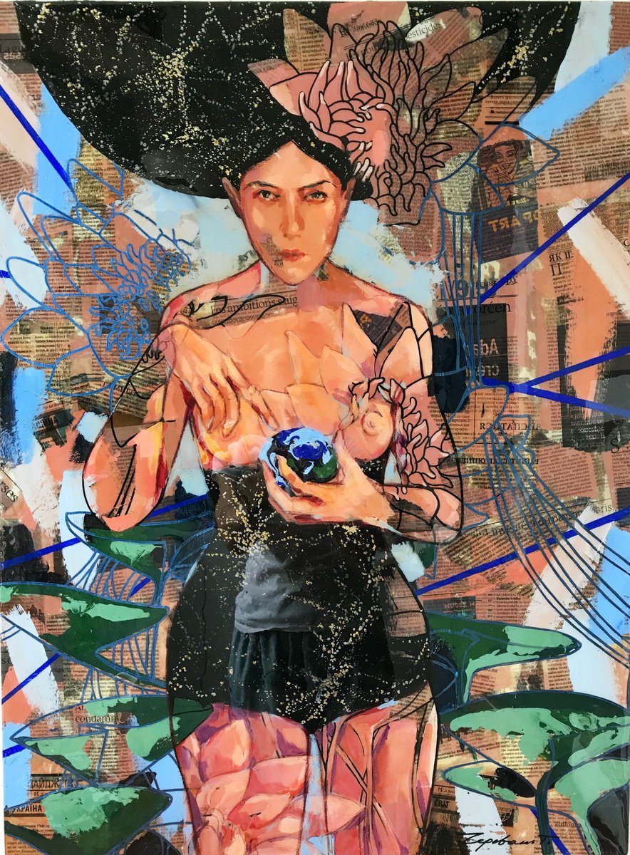 Expressive Painting , Double Dark Theory By Tetiana Cherevan, 24 X 31, Artwork For Sale On Artfinder