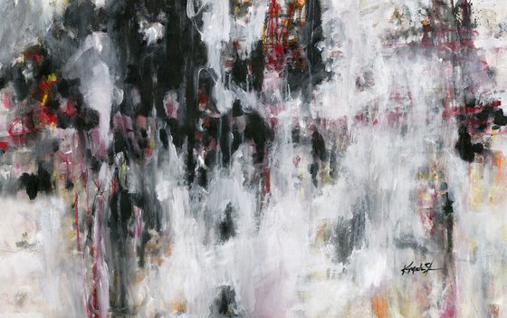 Urban Street Walk - XXL Abstract Painting by Kathy Morton Stanion