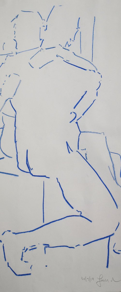Study of a female and male combined Nude figures - Life Drawing No 505 by Ian McKay
