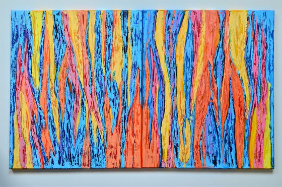 Enjoy Life - Diptych Palette Knife Textured Abstract art