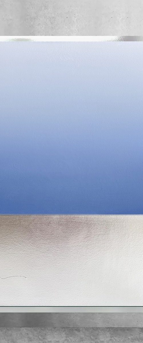 Minimalist Blue on Silver Sea by Indie Ru