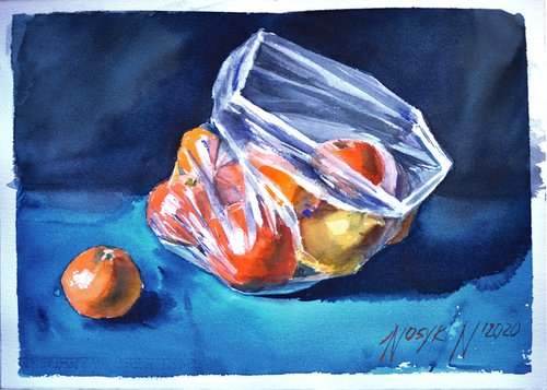 Oranges in plastic bag by Nataliia Nosyk