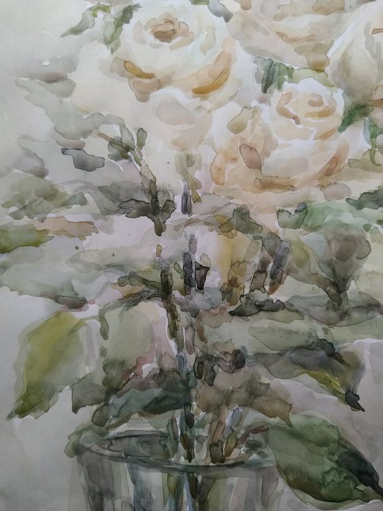 Roses. Original watercolour painting.