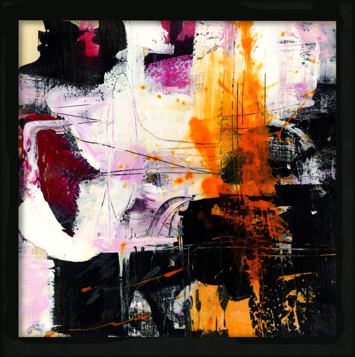 Abstract Painting By Kathy Morton Stanion, 13 X 13", Secret Moments 1, Original Artwork