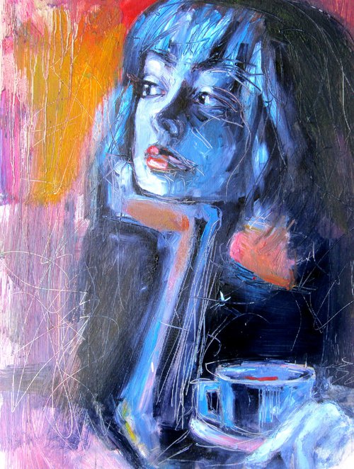 Girl with coffee by Kovács Anna Brigitta