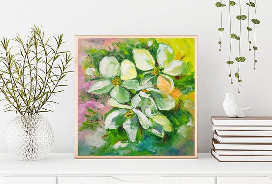 Blooming apple tree branch