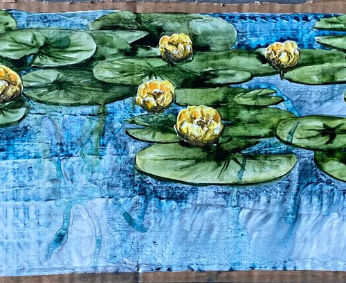Water lilies in yellow 3 by Valeria Golovenkina