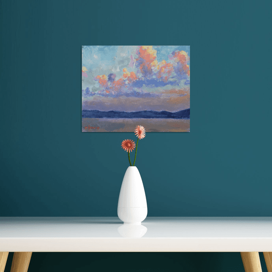 Seascape with big clouds