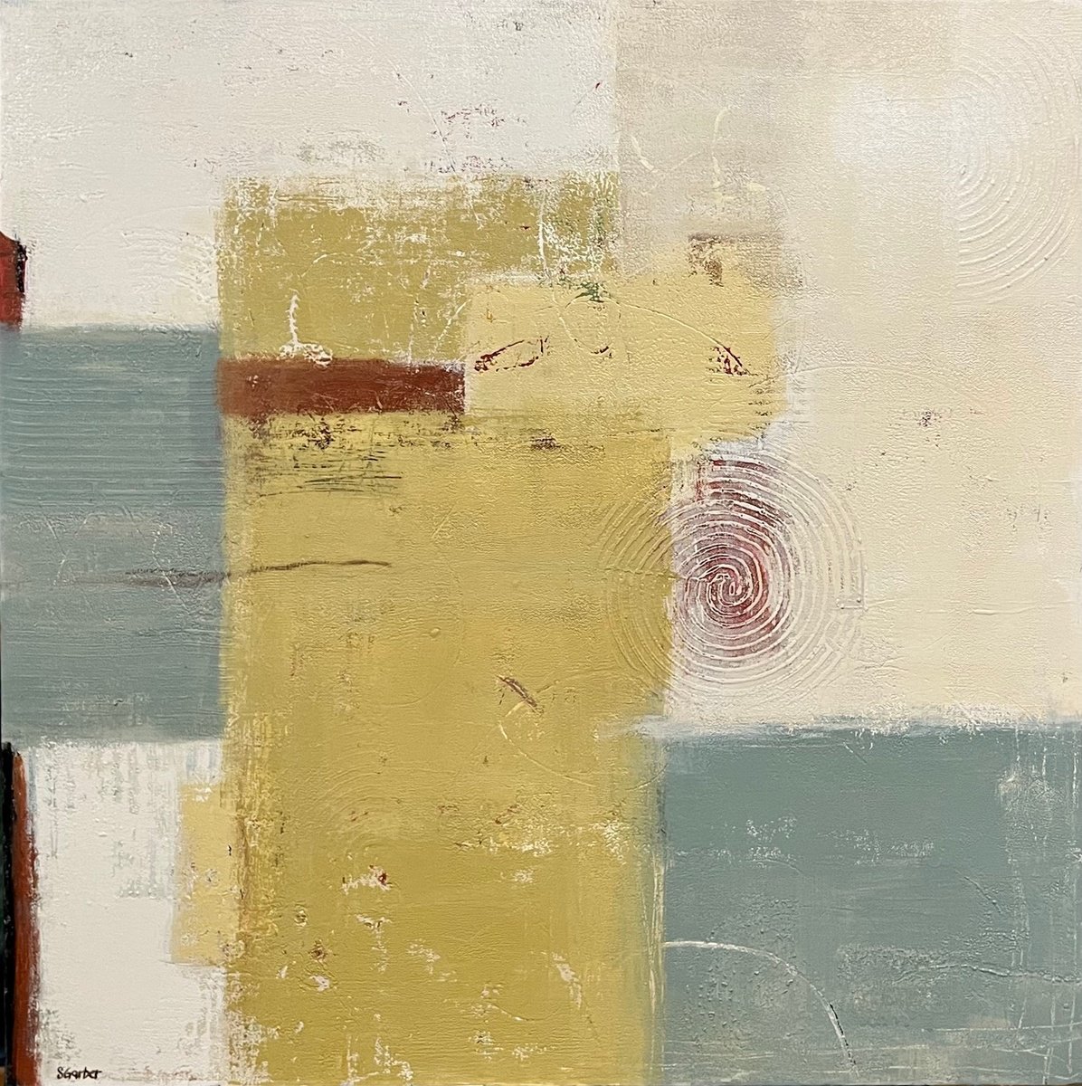 Geometric Abstract Acrylic Painting By Shellie Garber, 30 X 30", Mercado, Original Artwork