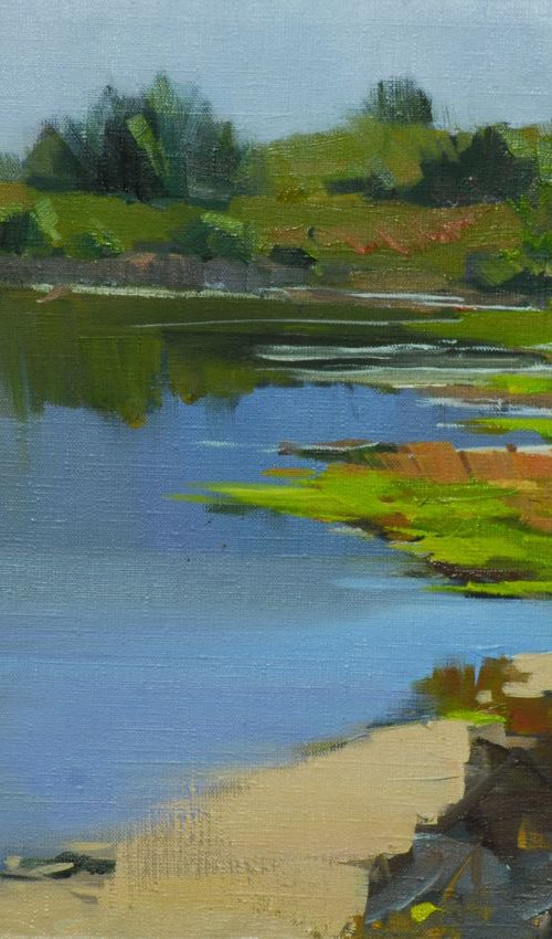 Landscape Oil Painting, " Turquoise Lake " by Yuri Pysar