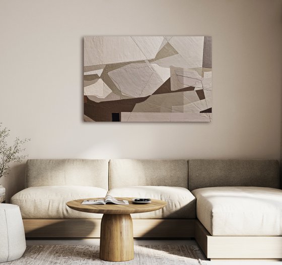 "Bella 6" Abstract geometric brown art