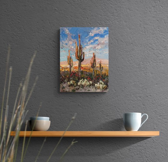 Cactus Desert at Sunset