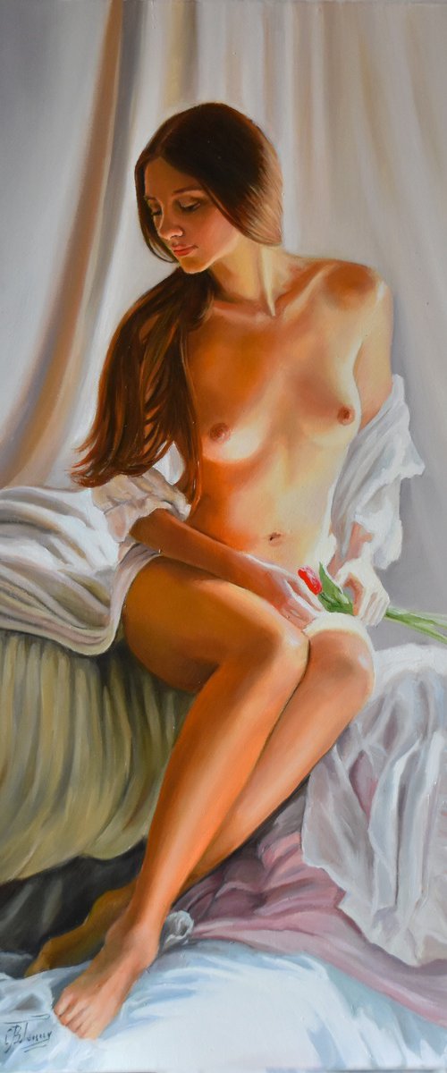 A Beauty with a flower by Serghei Ghetiu