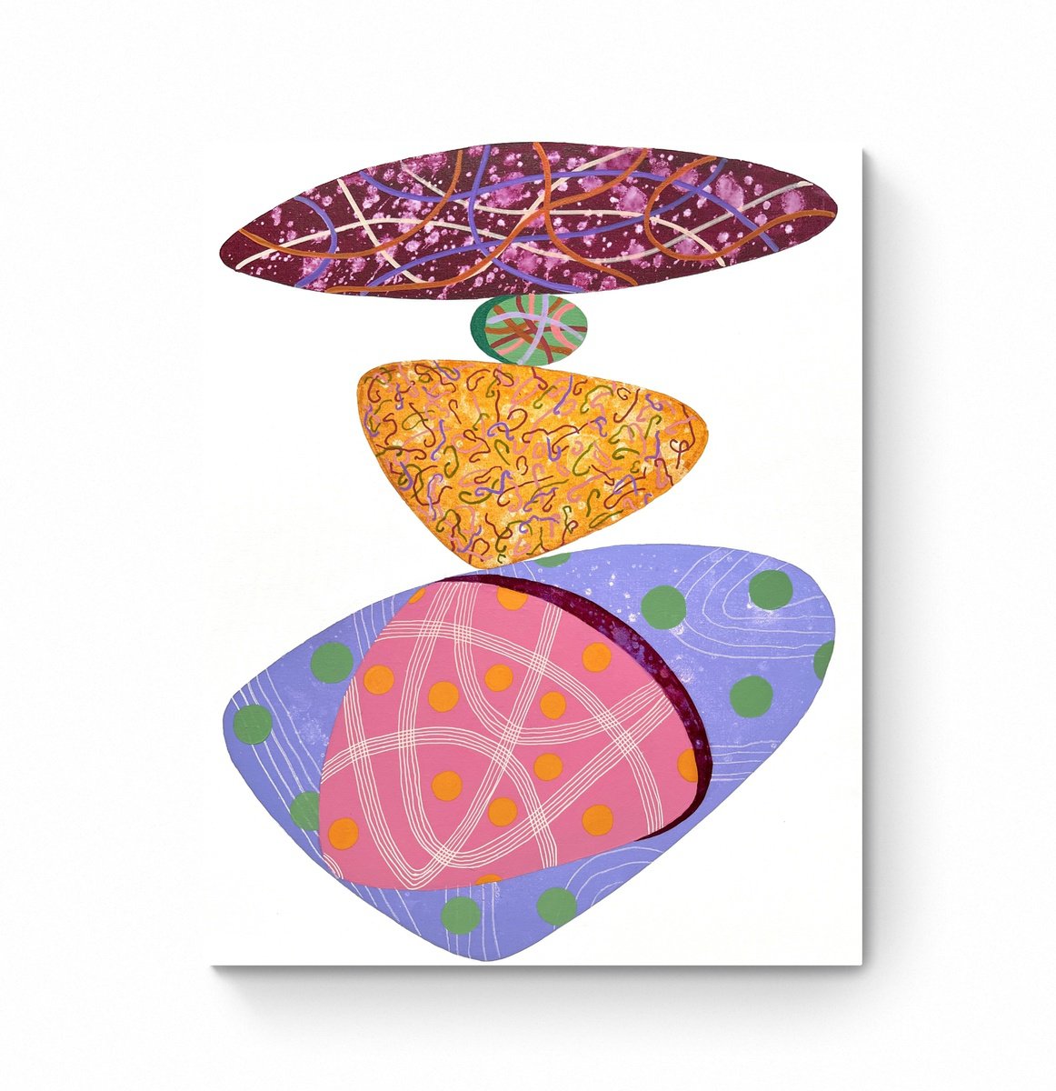 Geometric Abstract Acrylic Painting By Cristina Dalla Valentina, 16 X 20, Equilibrium 7, Original Artwork