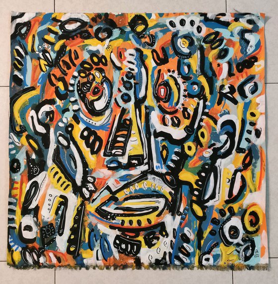 CRAZY FACE 63x63cm