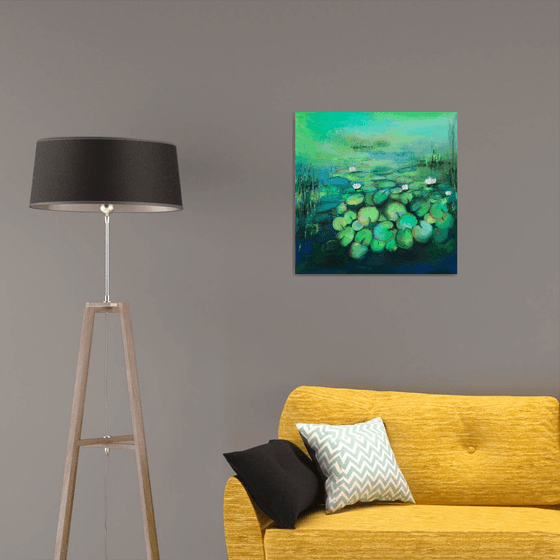 Water Lily Pond ! Comtemporary Abstract Art