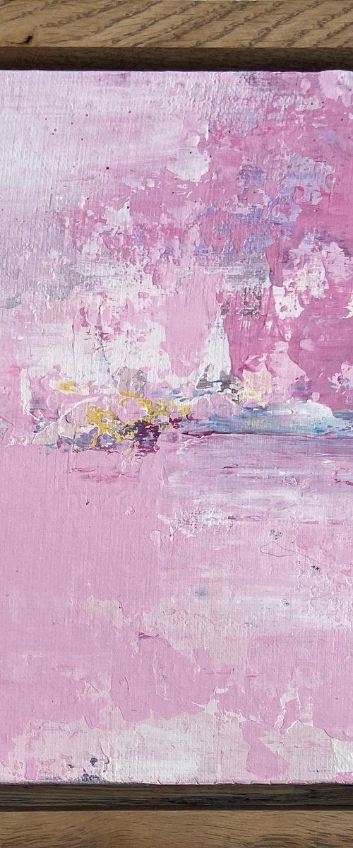 Pink Landscape - Small Abstract by Maryna Vozniuk