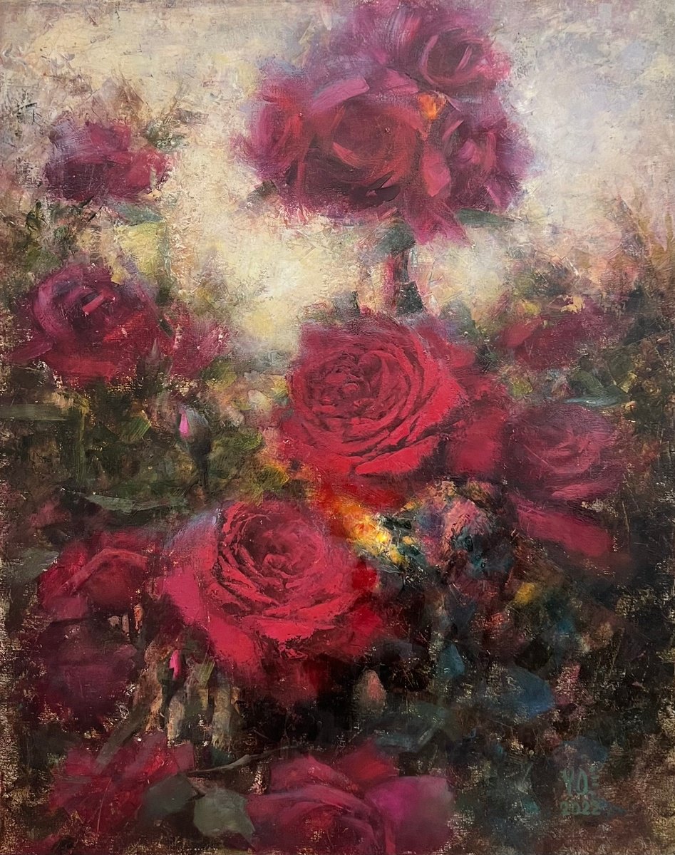 Red Roses Moody Atmosphere By Yulia Odukalets, 16 X 20, Artwork For Sale On Artfinder