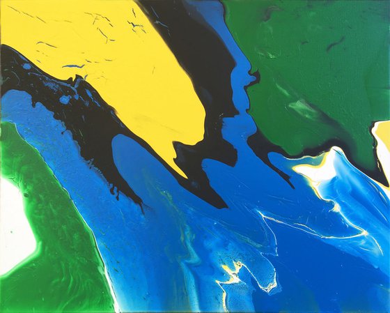 "Immersion" - FREE SHIPPING to the USA - Original Abstract PMS Acrylic Painting, 20 x 16 inches