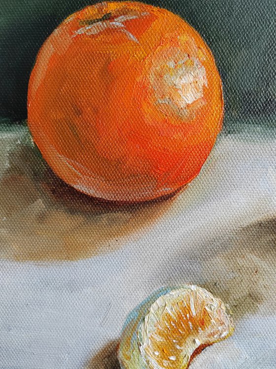 Orange fruit oil painting fruit still life original canvas art
