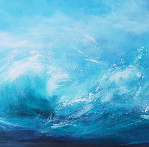 Cool Surf - seascape, emotional, panoramic by Mel Graham