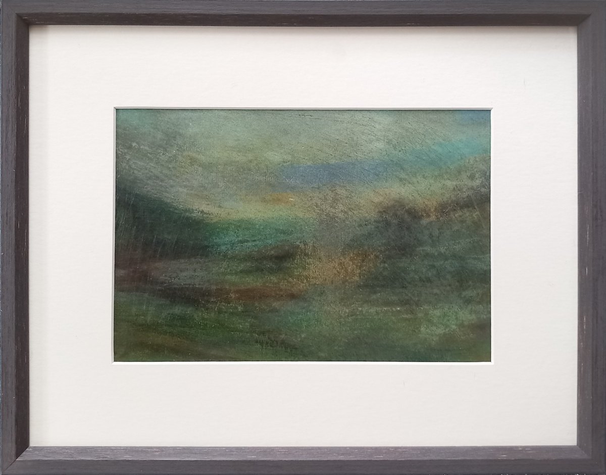 Expressive Landscape Pastel Drawing By Adam Grose Ma Pgce, 14 X 11, Longrun Meadow, Original Artwork