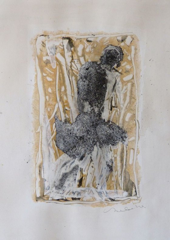 Ballerina 1, mixed media 42x29 cm