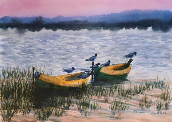 Backwater / ORIGINAL WATERCOLOR PAINTING