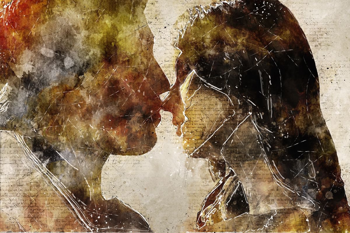 Illustrative Portrait Photograph By Srdjan Jevtic, 59 X 39", Love In Time, Original Artwork