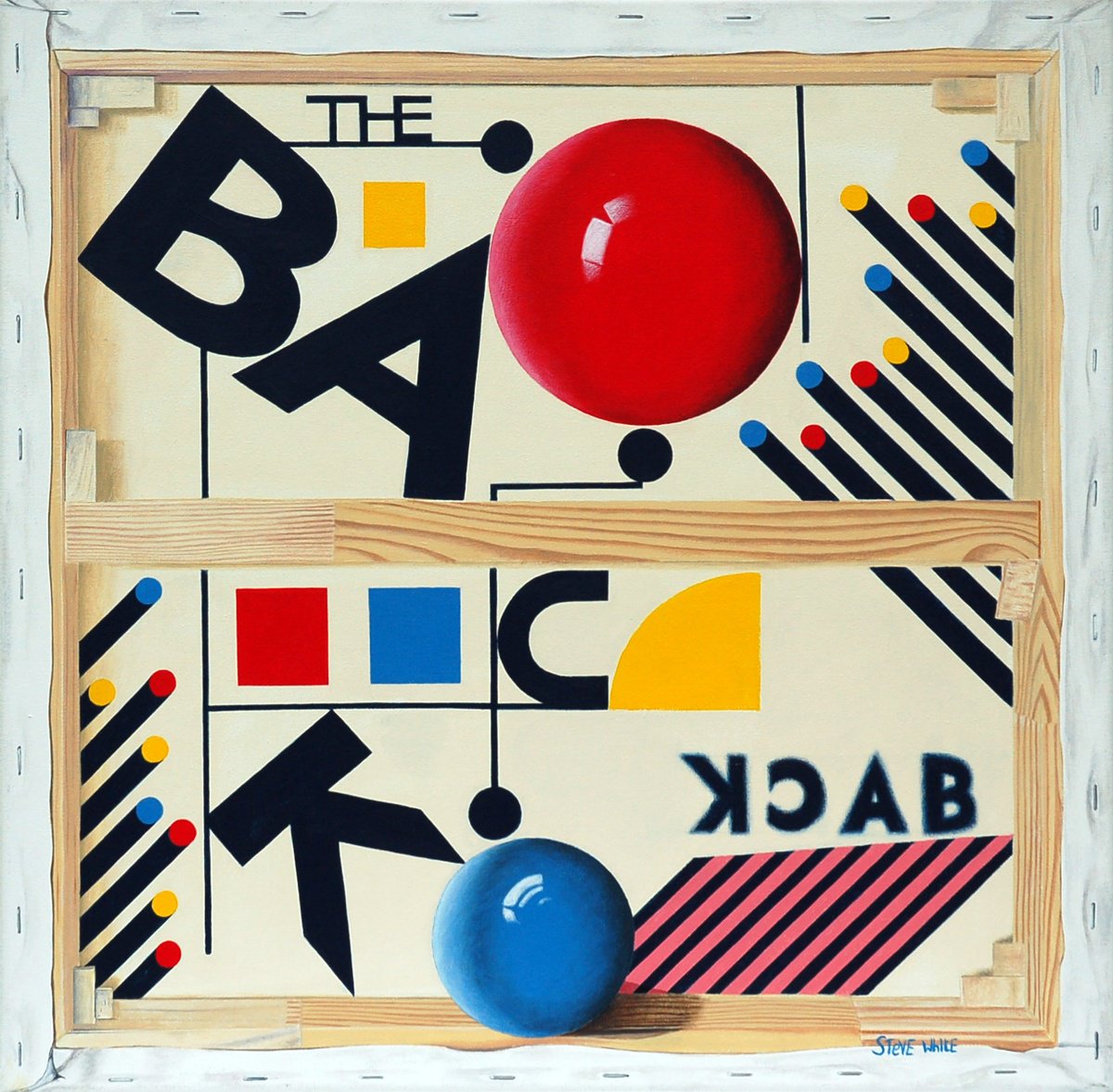 Still Life Acrylic Painting By Steve White, 24 X 24", The Back Of The Canvas, Original Artwork