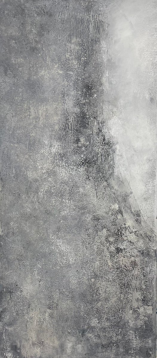 Abstract Acrylic Painting By Miri Baruch, 16 X 35", Tree, Original Artwork